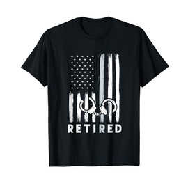 American Flag Thin Silver Line - Retired Correction Officer T-Shirt