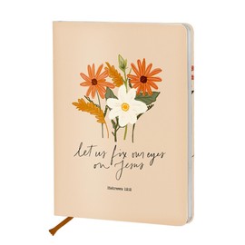 Floral Christian Lined Journal Notebook, Christian Gifts for Women 200 Pages, 5.6 x 8.5 inches College Ruled Thick Paper Notebook Journals, A5 Hardcover Leather Notebooks for Women Men Office Work-1