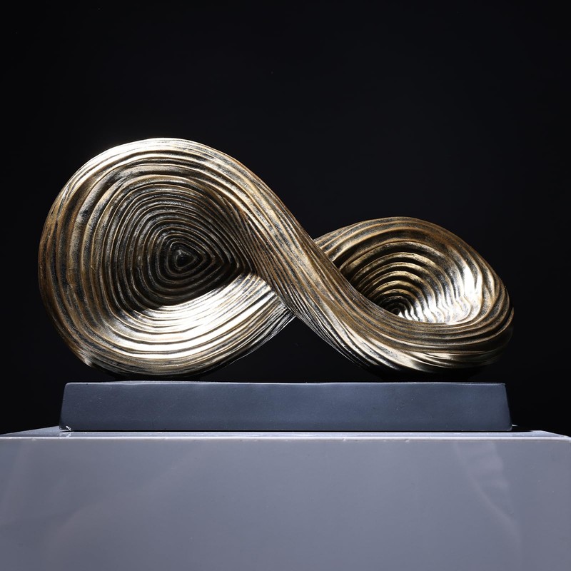 5.5‘’ Infinity Knot Sculpture - Abstract Decorative Object, Modern Infinity