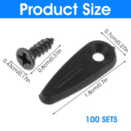 Mabor 100Pcs Picture Frame Backing Clips Black Back Pictures Frame Hardware Backing Clips Metal Turn Button with Screws for Hanging Artwork Decoration