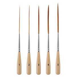 EORTA 5pcs Professional Long Liner Brushes, Extra Long Fine Tip Detail Brush Set for Acrylic Watercolor Oil, Precision Script Liner for Watercolor, Gouache, Acrylic Inking, Lettering, Scroll Outlining