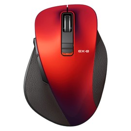Elecom Wireless Mouse, Bluetooth EX-G, Extreme Grip, Quiet Design, 5 Buttons, Multi-Pairing, Size L, Red, M-XGL15BBSRD