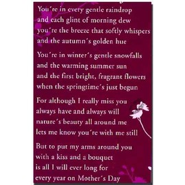 Grave Card - Remembering My Dear Wife On Mothers Day - Free Card Holder - M9374.