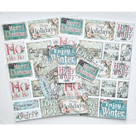 Unbranded Christmas Greetings, Quotes for Junk Journals Scrapbooks Holiday Cards 40+ #CB44
