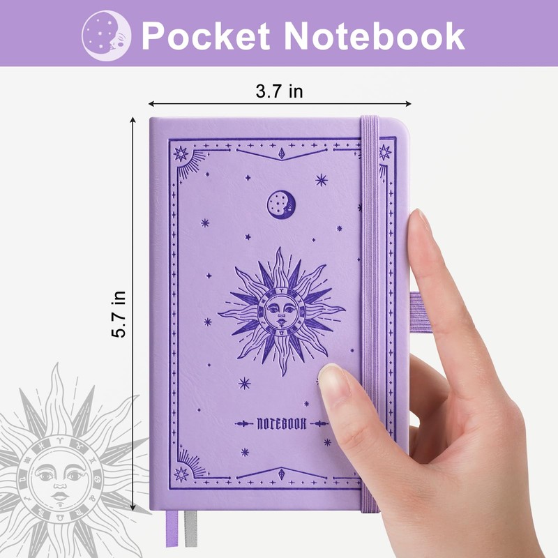 EMSHOI A6 Notebook for Women Men, Small Mini Cute Pocket