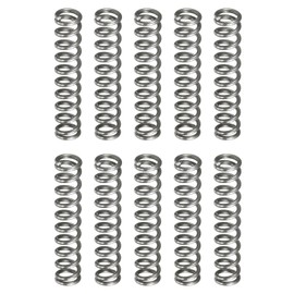 sourcing map 10Pcs Compression Spring, 6mm OD, 1mm Wire Size, 30mm Free Length, Spring Steel Construction Extended Mechanical Compression Springs for Shop and Home Repairs, Silver Tone
