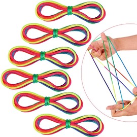 Sunshine smile String Game Finger Game, Pack of 12 Finger Twists, Rainbow Finger Game, Rainbow Rope, Rainbow String Finger, Thread Games for Children for Children's Birthday Party Bags for Girls and