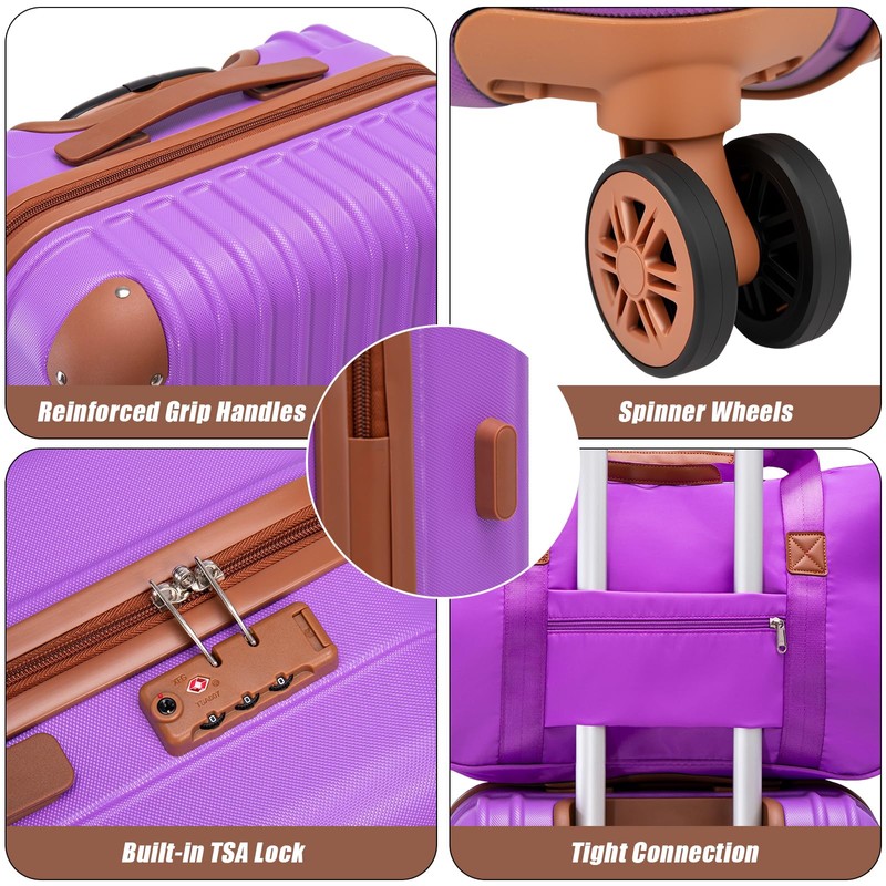 Cosbarn Luggage Sets 5 Piece Suitcases with Wheels, Suitcase Set