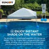 Sunjoy Floating Pool Canopy 10’× 10’ Pop Up Gazebo Grey
