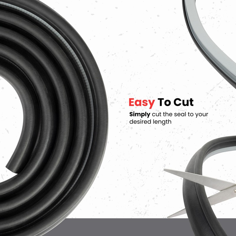 Light Gray Door Rubber Seal Large Grip Range 61/64" Bulb