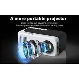 Mini Projector, BESUS HD 1080P WiFi Video Projector, Portable Outdoor Projector with Tripod, Gift for Kids, Home Theater Movie Phone Projector Compatible with USB, AV, Smartphone/Tablet/Laptop (black)