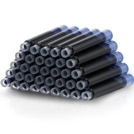 Amaxiu 36 Pcs 3.4mm Fountain Pen Balck Ink Cartridges, Fountain Pen Ink Refills International Standard Compatible with 3.4 mm Bore Diameter Calligraphy Pen Fountain Pen(Black)