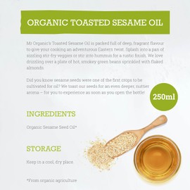 Mr Organic - Organic Toasted Sesame Oil - Cooking Oil for Home Cooking - No Additives and Sustainably Sourced