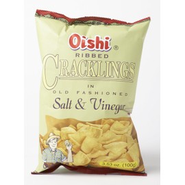 Oishi Ribbed Cracklings Salt and Vinegar 3.53 Oz 100g
