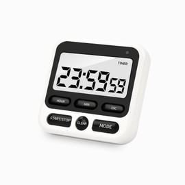 Digital Kitchen Timer with Mute/Loud Alarm,Count Up/Down, 24 Hour Clock and Alarm Function for Kids Teacher Cooking