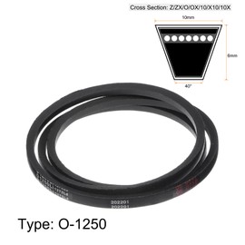 sourcing map O-1250 V-Belt Drive Belt 1250 mm Rubber for Energy Transfer