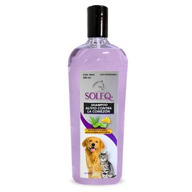 KARBI Shampoo Calmante de Comezón e Irritaciónes - Soleq Alivio de Comezón y picazón - Repara la Piel dañada e hidrata - Aceites Esenciales y Sábila - Perros y Gatos - 500 ml (Shampoo Alivio Comezón)
