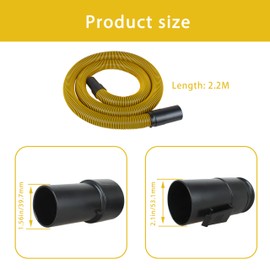 DXVA19-2500 for Dewalt Vacuum Hose 1-7/8” x 7' Replacement for Dewalt Shop Vacuum Hose 6-10 Gallon Wet/Dry Vac