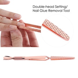 Nail Tweezers Shaping, Cuticle Pusher, Nail Shaping Nail Glue Removal Clamp Stainless Steel Clip Nail Art Tool(01)