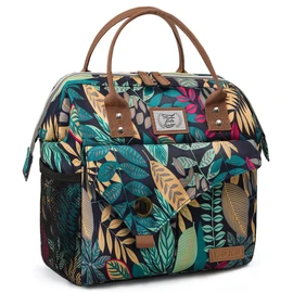 Lekesky Lunch Bags for Women, Insulated boite a Lunch Femme Lunch Box with Top Handle and Side Mesh Pockets for Work,School,Picnic,Blue Forest