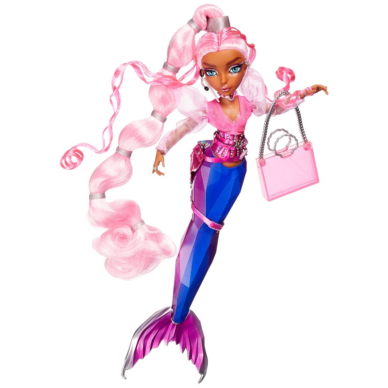 MERMAZE Color Change Harmonique Mermaid Doll with Stylish Accessories, Poseable,