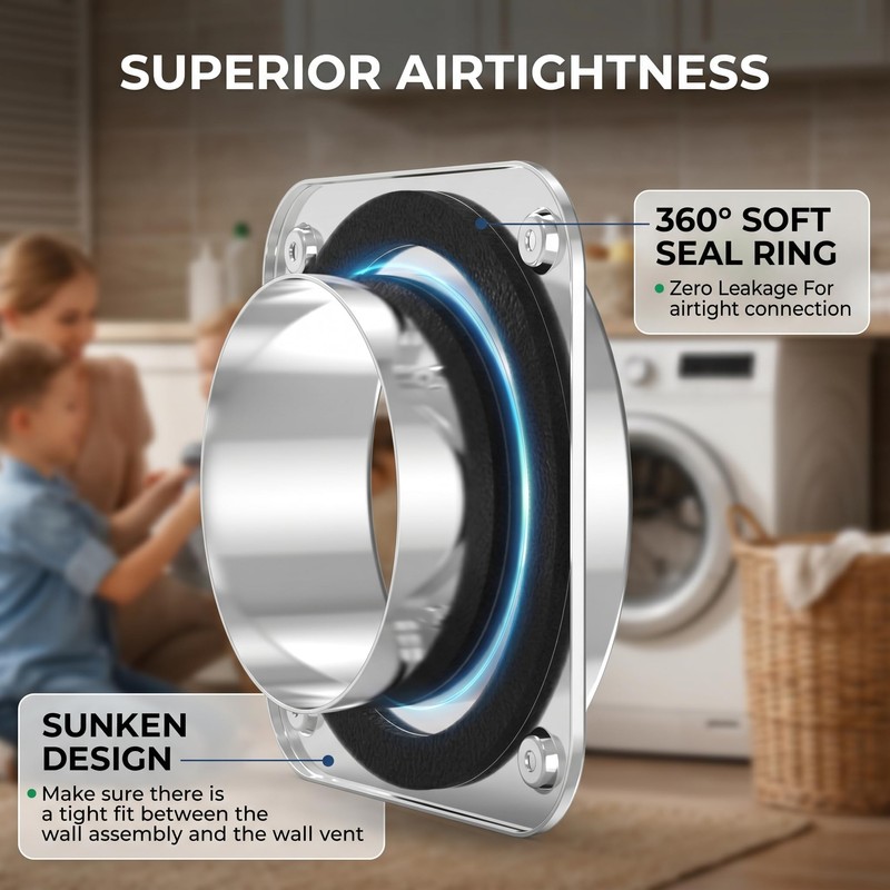 Magnetic Dryer Vent Coupling Kit, 4 Inch, Quick Connect Connector