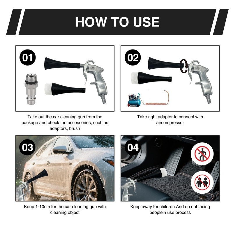 COWANIEE Car Cleaning Gun, High Pressure Car Detailing Air Blower,