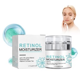 Feuchtigkeitscreme Mit Retinol und Hyaluronsäure, Natürliche Anti Falten Face Creme, Tagescreme & Nachtcreme, Bekämpft Feine Linien und Fältchen, Strafft die Haut und Spendet ihr Feuchtigkeit