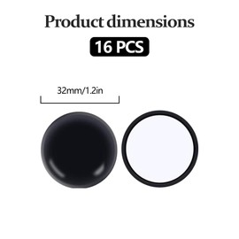 16 Pack Furniture Sliders 1.5 Inch for Carpet Black