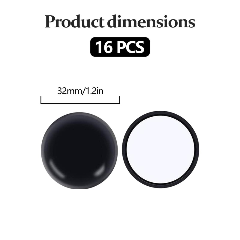 16 Pack Furniture Sliders 1.5 Inch for Carpet Black