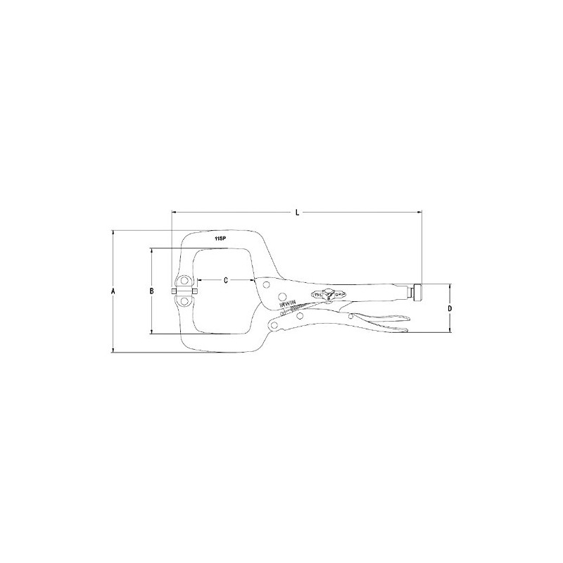 Irwin T20EL4 IWT20EL4 Locking C-Clamp with Swivel Pads, Silver, 275