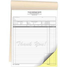 Custom 5.5" X 8.5" Invoice Receipt Book, Carbonless NCR Invoice Book in 2-Part Duplicate Receipts, Estimates, Purchase Orders, Sales Orders (White/Yellow/Pink, 300 Sets)