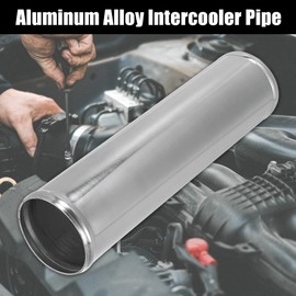 X AUTOHAUX OD 3" 76mm Length 12" 300mm Aluminum Alloy Tube Intercooler Pipe Straight Air Intake Tube Silver Tone for Car