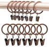 Curtain Rings with Hooks 14 Pack - Rustproof Metal Drapery