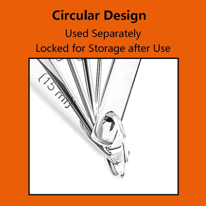 6 Pcs Measuring Spoons, Stainless Steel Rectangle Teaspoon Measuring Spoons