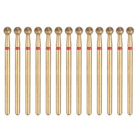 sourcing map 13pcs 200-230 Grits Diamond Grinding Bit 3.5mm Ball Head 2.35mm Shank 3.5mm Length Titanium Plated Stone Sanding Drill Bits Rotary Tool for Nails Grinding Polishing