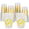AimFun 50 Pcs Lemon Plastic Cups Summer 12 oz Party