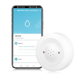 UanTii Smart Water Leak Alarm Sensor Tuya WiFi Water Leak Detector Flood Detector with 100dB Loudly Alarm Sound Works with Smart Life App