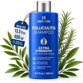 Hermon Champú Para La Foliculitis Y El Picor Del Cuero Cabelludo: Psoriasis, Caspa Y Dermatitis Seborreica Con Biotina – Calma Exfolia Reactiva Los Folículos