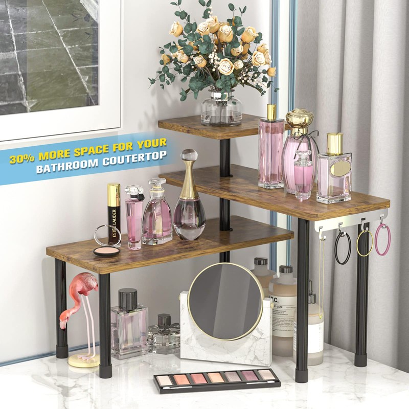 JayRex Countertop Organizer Organization, 3 Tier Moveable Corner Shelf Organizer