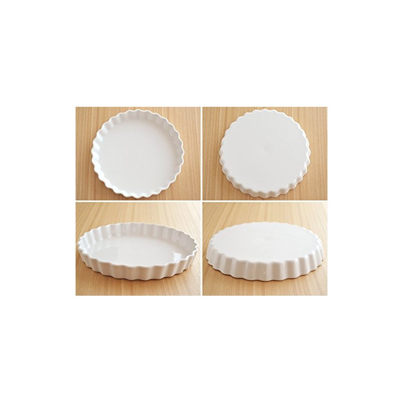Tableware East White Round Pie Plate, 10 Inches (25.8 cm)