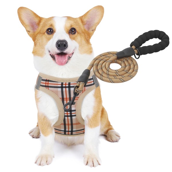MoNiBloom No Pull Dog Harness w/Leash Set, Reflective Soft Puppy