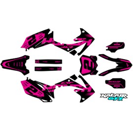 Graphics kit for Honda CRF450R (2009-2012) Flight Series Magenta 9 Mil-Dirt Pit Bike Motorcycle Stickers,Dirtbike Racing Decal Automotive Motocross Accessories no Plastics