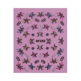 Butterfly Flower Nail Stickers Daisy Rhinestone Nail Decals Xf226 Nail Wraps Stickers Manicure Supplies for Women Nails Full Long Lasting Easy Apply and Remove