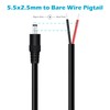 Fancasee 16AWG DC Power Pigtail Cable, 5.5mm x 2.5mm DC