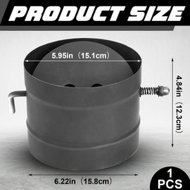 Gisafai 6 Inch Stove Pipe Damper Cast Iron Damper Enhance The Energy Efficiency of Your Heating System, Reduces Heat Loss and Prevents Cold Drafts from Infiltrating Your Living Space