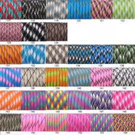 Paracord 0.16 inches (4 mm), 59.1 ft (15 m), 79.4 ft (30 m), 7 Cores, Stylish, Cute, Colorful String, Tent Rope, Guy Rope, 98 Colors, Load Capacity: 550.1 lbs (250 kg), For Camping, Outdoors, Pet