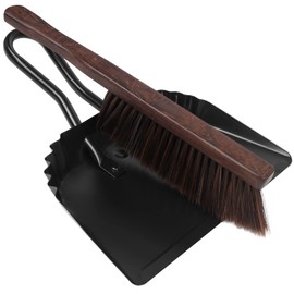 Dust Pan and Brush Set-Handheld Angled DustPan and Hand Broom Set, Large dust pan with handle,Heavy Duty Metal Dustpan and Brush Set Home For Small Item Sweeping Rubber Coated Easy to Grasp Handle