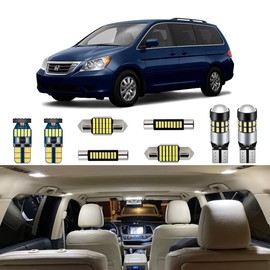 AUTOGINE White LED Interior Lights Kit for Honda Odyssey 2005 2006 2007 2008 2009 2010 Super Bright 6000K Interior LED Light Bulb Package + Install Tool