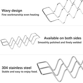 DMZK Taco Holder Stand, Set of 2 Stainless Steel Taco Tray, Stylish Taco Shell Holders Taco Shell Mold Can Hold 3 or 4 Tacos, for Restaurant, Picnic